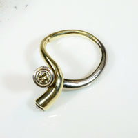 Two Tone Twist Modernist Diamond Ring