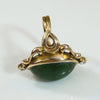 Lovely Art Nouveau Green Turquoise and Diamond Ring