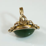Lovely Art Nouveau Green Turquoise and Diamond Ring