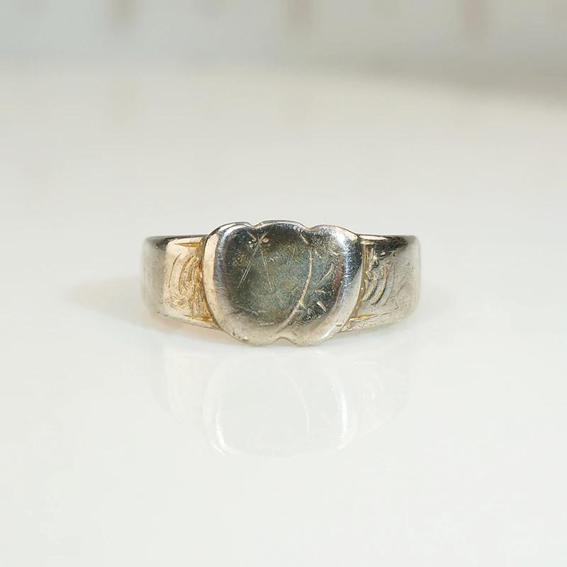 Early American Two Hearts Silver Band