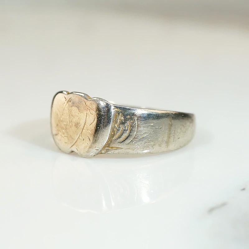 Early American Two Hearts Silver Band