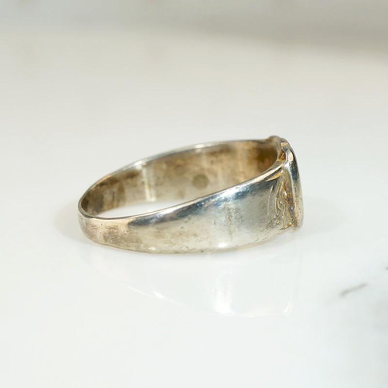 Early American Two Hearts Silver Band