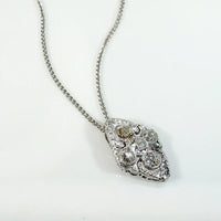 Striking Five Diamond Pendant in Engraved Platinum