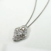 Striking Five Diamond Pendant in Engraved Platinum