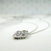 Striking Five Diamond Pendant in Engraved Platinum
