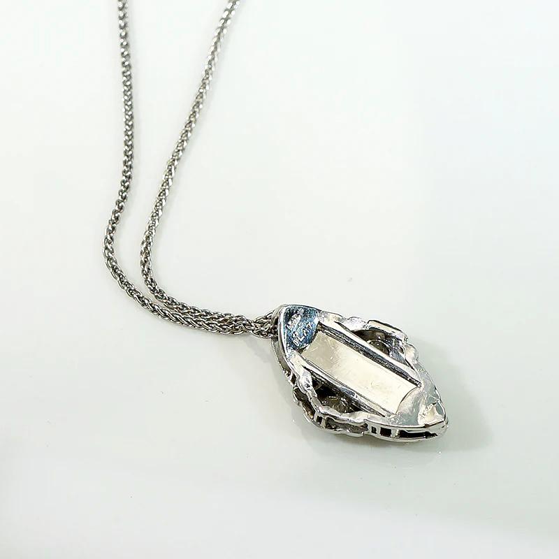 Striking Five Diamond Pendant in Engraved Platinum