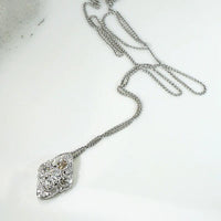 Striking Five Diamond Pendant in Engraved Platinum