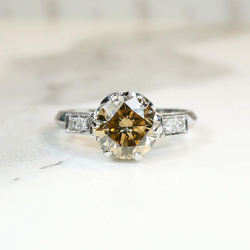 Dazzling 2.07ct Fancy Brown Diamond Engagement Ring