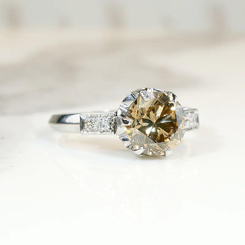 Dazzling 2.07ct Fancy Brown Diamond Engagement Ring