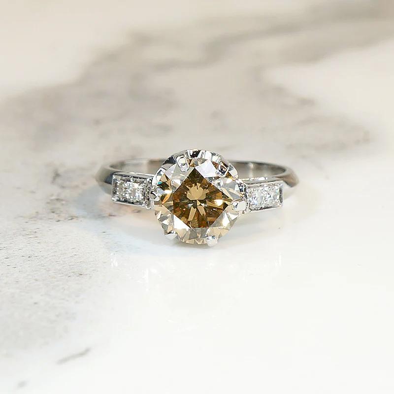 Dazzling 2.07ct Fancy Brown Diamond Engagement Ring