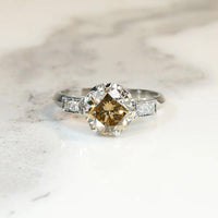 Dazzling 2.07ct Fancy Brown Diamond Engagement Ring