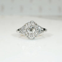 Edwardian Diamond & Platinum Ring with Pretty Details