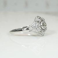 Edwardian Diamond & Platinum Ring with Pretty Details