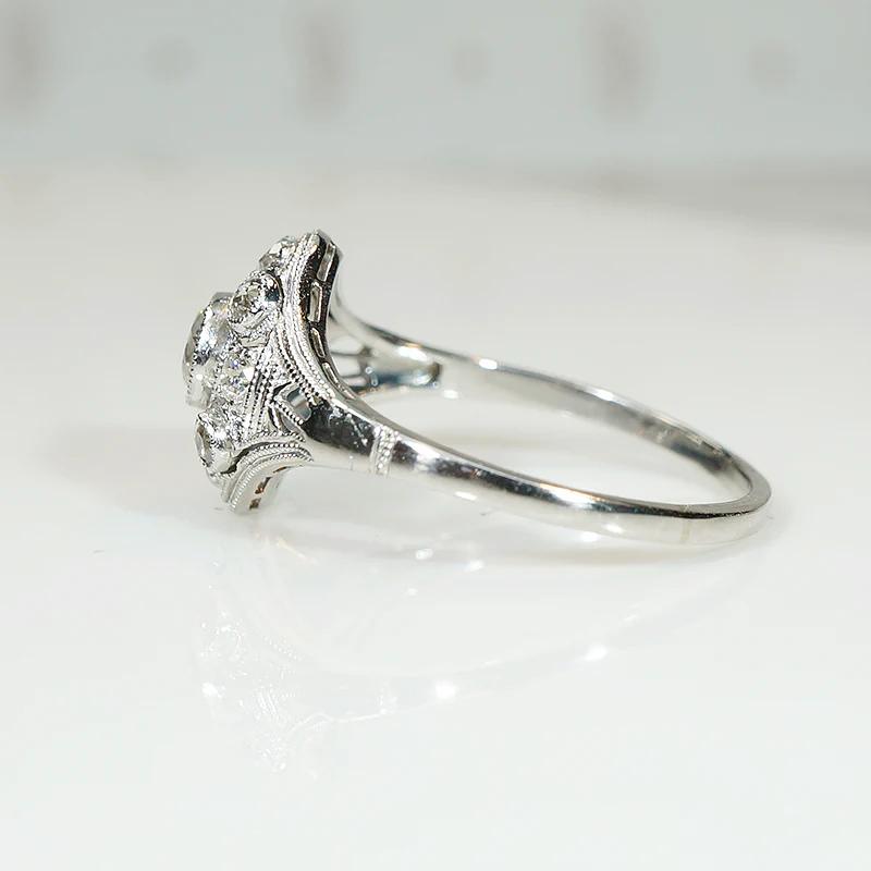 Edwardian Diamond & Platinum Ring with Pretty Details