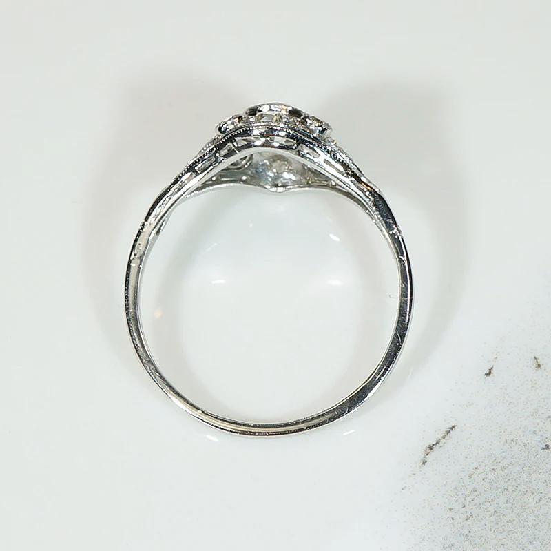 Edwardian Diamond & Platinum Ring with Pretty Details