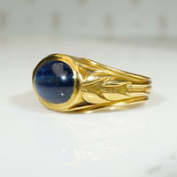 Art Nouveau 18k Cabochon Sapphire Ring