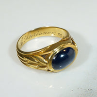 Art Nouveau 18k Cabochon Sapphire Ring