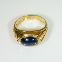 Art Nouveau 18k Cabochon Sapphire Ring