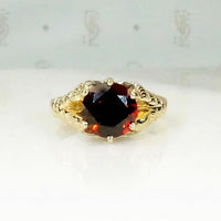 Witchy Talon-Set Garnet Victorian Ring