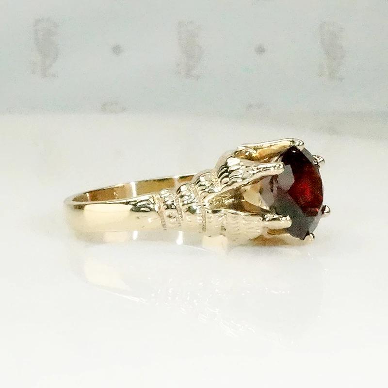 Witchy Talon-Set Garnet Victorian Ring
