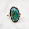 Vivid Blue Green Turquoise & Sterling Twist Ring