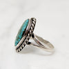 Vivid Blue Green Turquoise & Sterling Twist Ring