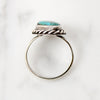 Vivid Blue Green Turquoise & Sterling Twist Ring