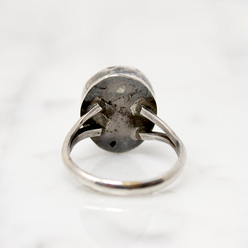 Deep Waters Turquoise in Simple Silver Bezel Ring