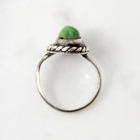 Leafy Green Turquoise & Sterling Ring in Small Size