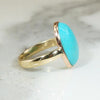 Robins Egg Blue Antique Turquoise in Gold Ring
