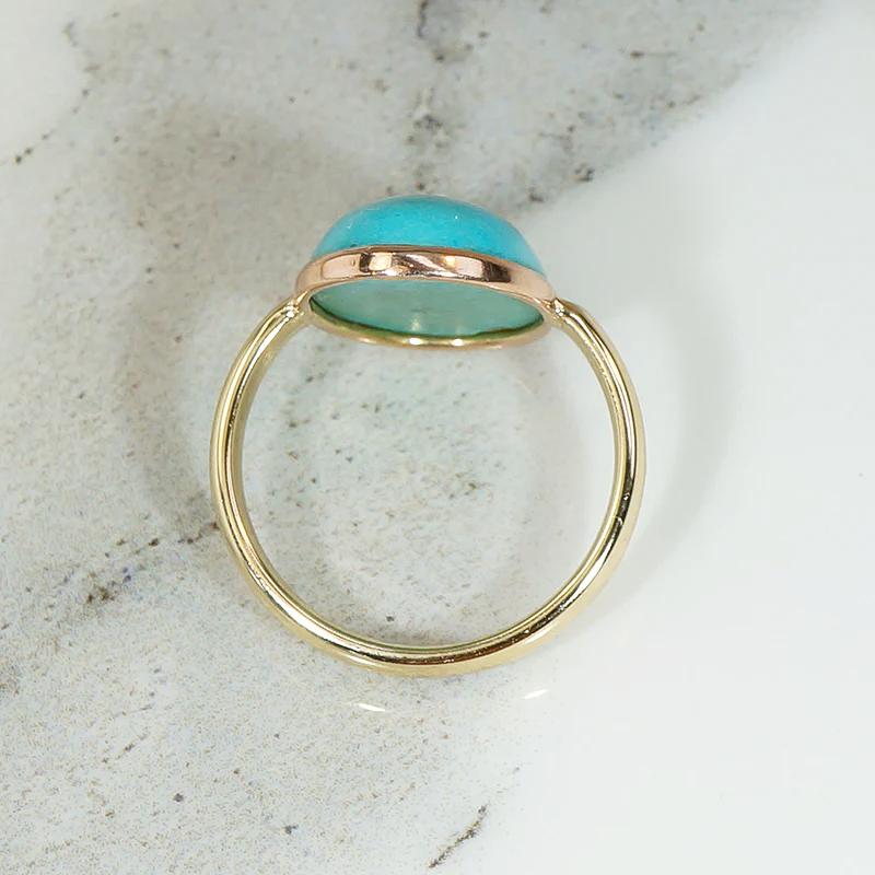 Robins Egg Blue Antique Turquoise in Gold Ring
