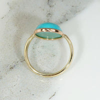 Robins Egg Blue Antique Turquoise in Gold Ring