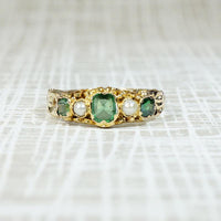 Gorgeous Georgian Emerald Doublet & Pearl Band