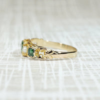 Gorgeous Georgian Emerald Doublet & Pearl Band