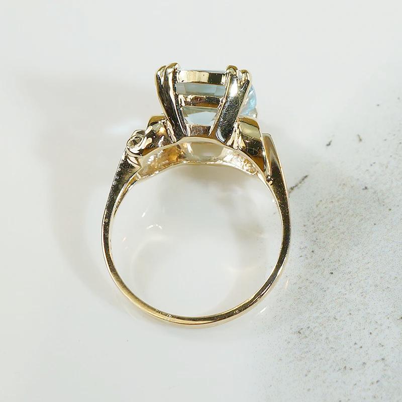 1950's Cushion Cut Aquamarine Ring