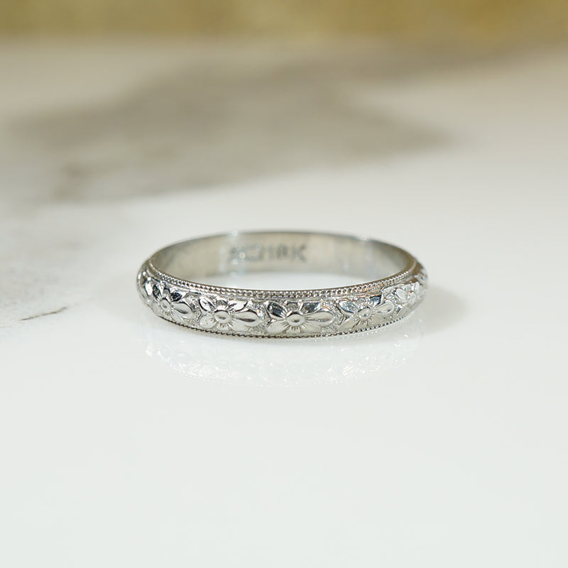 Perfectly Pretty Forget me Not White Gold Band