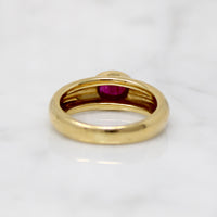 Lush 18k Gold & Ruby Cabochon Curvaceous Ring