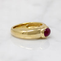 Lush 18k Gold & Ruby Cabochon Curvaceous Ring