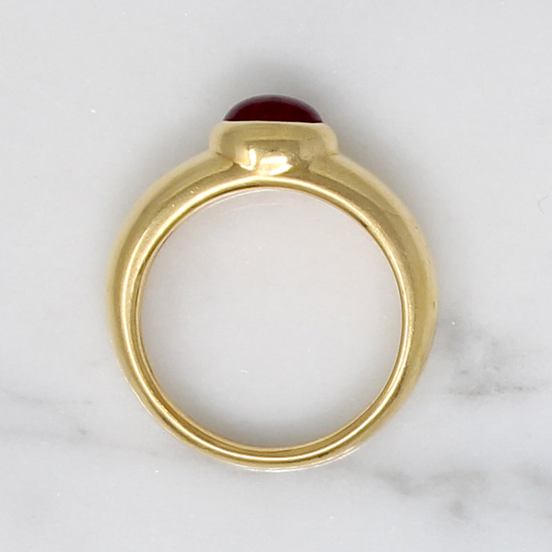 Lush 18k Gold & Ruby Cabochon Curvaceous Ring