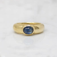 Regal Sapphire Cabochon in Curvaceous 18k Ring