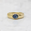 Regal Sapphire Cabochon in Curvaceous 18k Ring