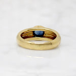 Regal Sapphire Cabochon in Curvaceous 18k Ring