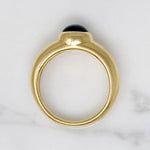 Regal Sapphire Cabochon in Curvaceous 18k Ring