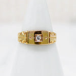 Engraved Diamond Set English 15ct Band