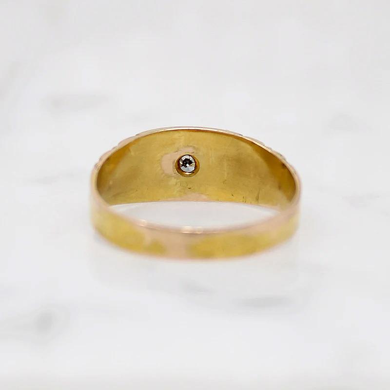 Engraved Diamond Set English 15ct Band