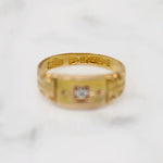 Engraved Diamond Set English 15ct Band