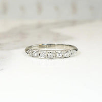 Geometric Diamond & 18k White Gold Deco Band