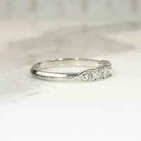 Geometric Diamond & 18k White Gold Deco Band
