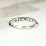 Geometric Diamond & 18k White Gold Deco Band