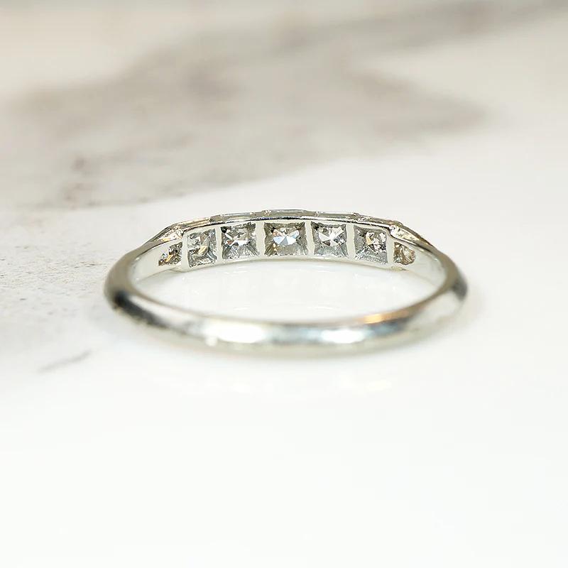 Geometric Diamond & 18k White Gold Deco Band
